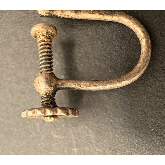 Vintage 835 Silver Delft Windmill Porcelain Dangle Screwback Earrings Signed - Picture 7 of 8